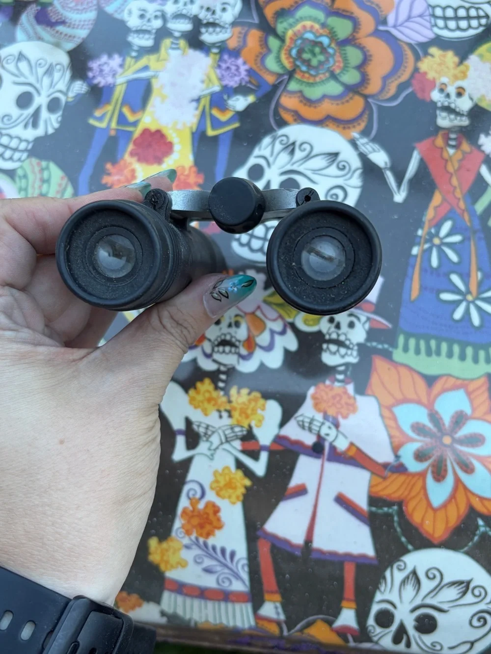 Compact Black 10x25 Binoculars - Lightweight Travel Optics